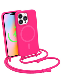 Neon Pink Crossbody iPhone Case With MagSafe
