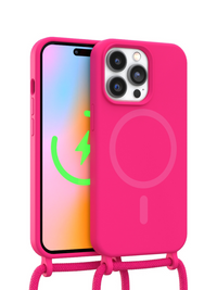 Neon Pink Crossbody iPhone Case With MagSafe