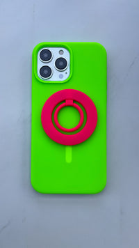 Neon Pink MagSafe Ring Grip and Stand