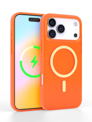 Neon Orange Crystal Clear iPhone Case