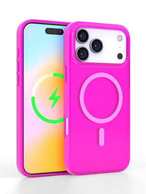 Neon Pink Crystal Clear iPhone Case