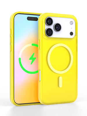 Neon Yellow Crystal Clear iPhone Case