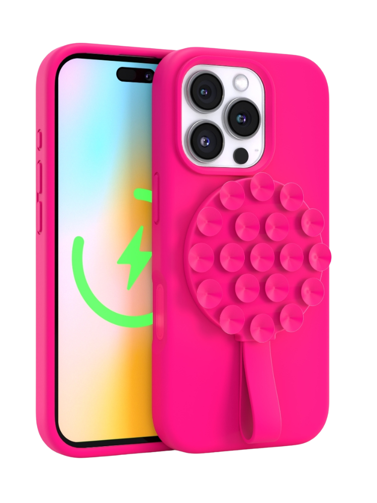 Neon Pink MagSafe Suction Mount and Grip – Felony Case Neon Pink MagSafe Suction Mount and Grip – Felony Case