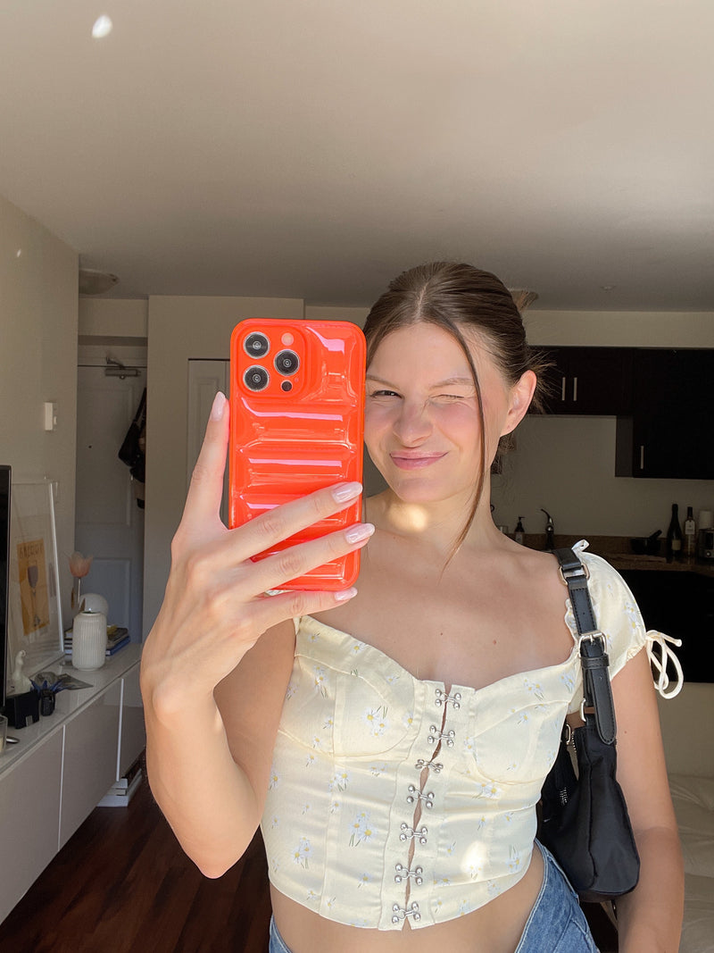 Neon Orange Puffer iPhone Case