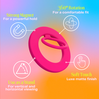 Neon Pink MagSafe Ring Grip and Stand