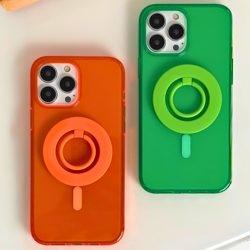 Neon Orange MagSafe Ring Grip and Stand