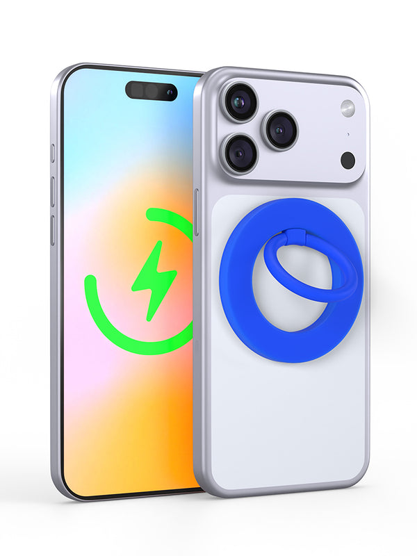 Neon Blue MagSafe Ring Grip and Stand