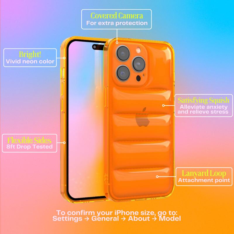Neon Orange Puffer iPhone Case