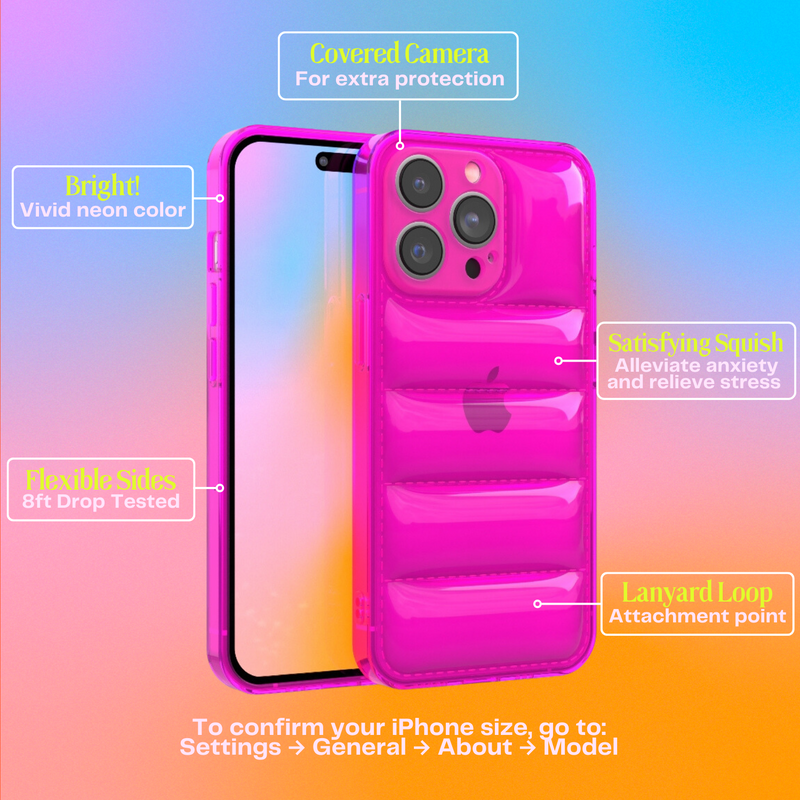 Neon Pink Puffer iPhone Case
