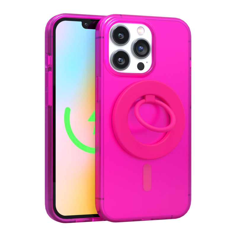 Neon Pink MagSafe Ring Grip and Stand