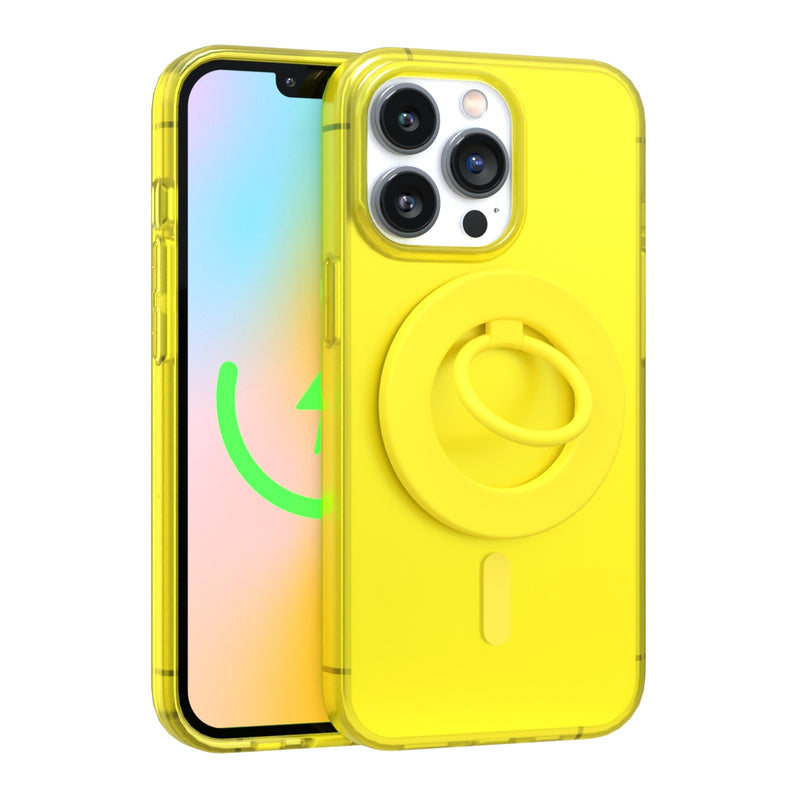 Neon Yellow MagSafe Ring Grip and Stand