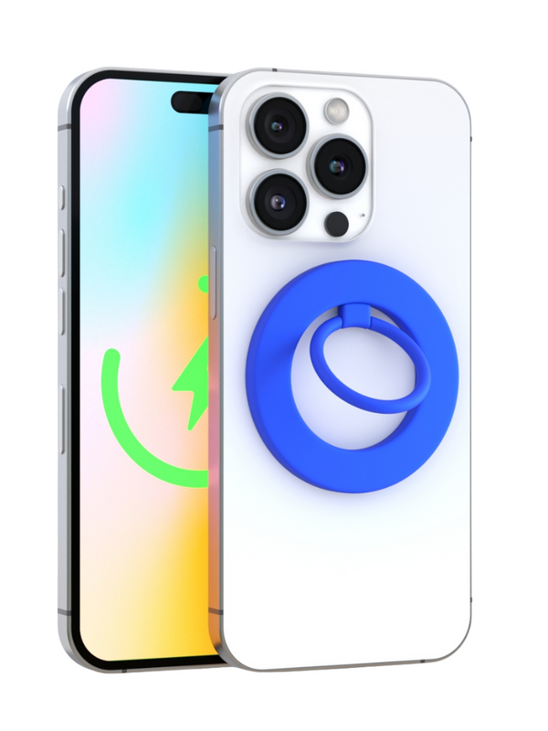 Neon Blue MagSafe Ring Grip and Stand