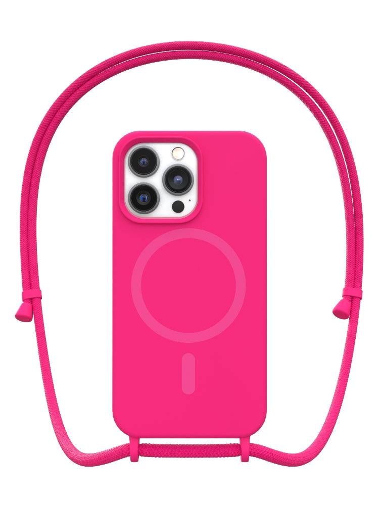 Neon Pink Crossbody iPhone Case With MagSafe