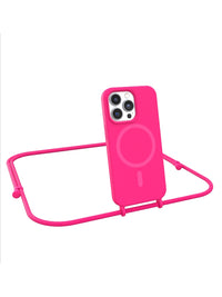 Neon Pink Crossbody iPhone Case With MagSafe