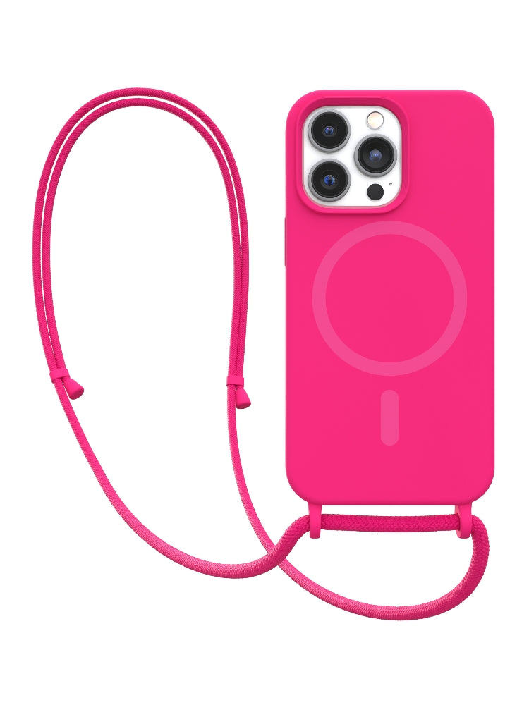 Neon Pink Crossbody iPhone Case With MagSafe