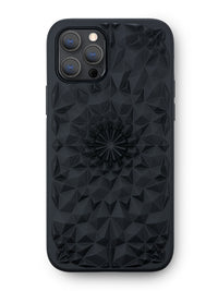 Matte Black Kaleidoscope iPhone Case