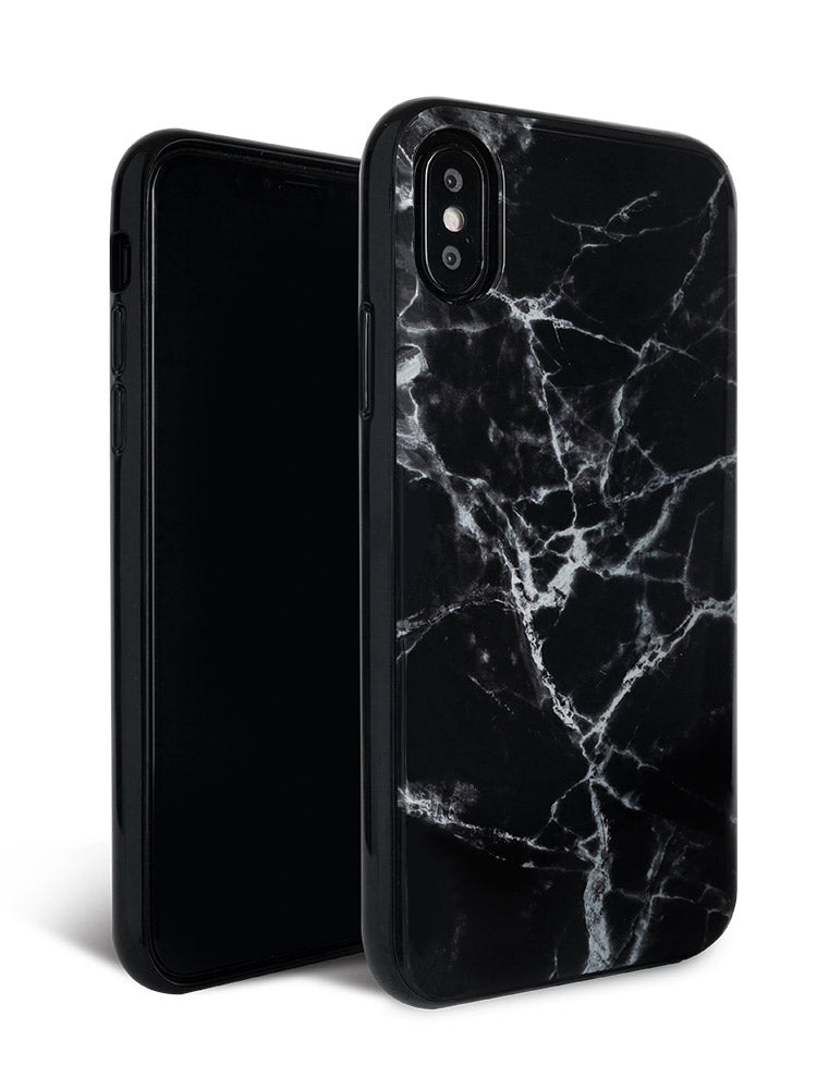 Black Polished Marble iPhone Case