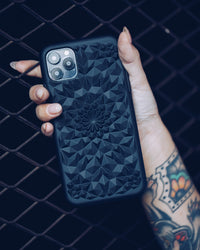 Matte Black Kaleidoscope iPhone Case