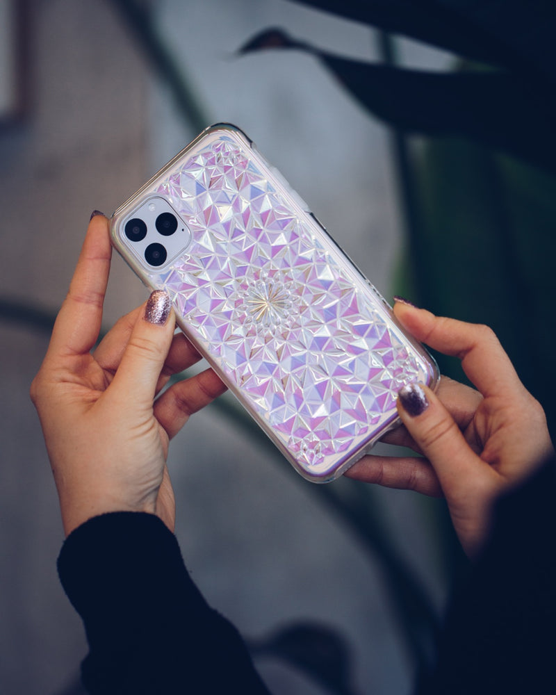Clear Cosmic Holographic Kaleidoscope iPhone Case