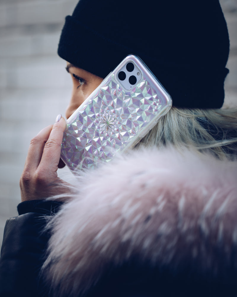 Clear Cosmic Holographic Kaleidoscope iPhone Case