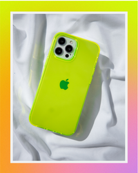 Neon Yellow Crystal Clear iPhone Case