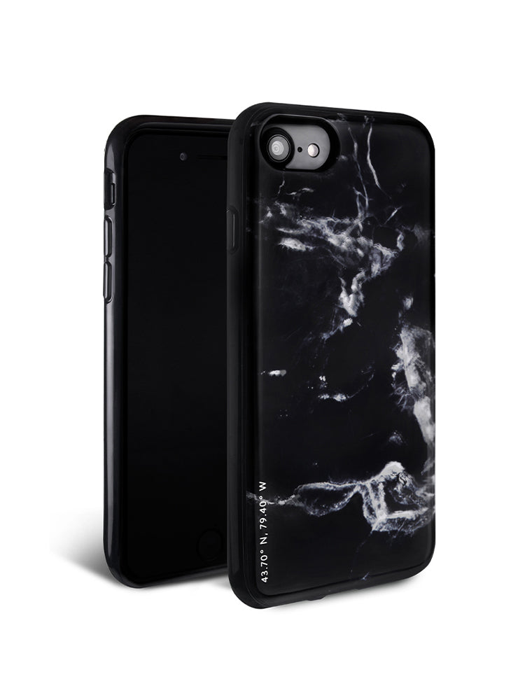 Black Polished Marble iPhone Case