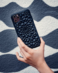 Matte Black Kaleidoscope iPhone Case