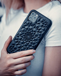 Matte Black Kaleidoscope iPhone Case