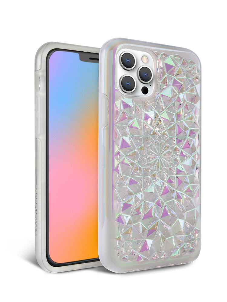 Clear Cosmic Holographic Kaleidoscope iPhone Case
