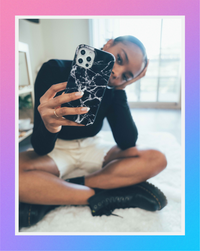 Black Polished Marble iPhone Case