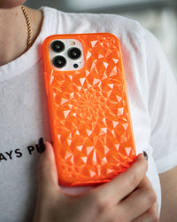 Neon Orange Kaleidoscope iPhone Case