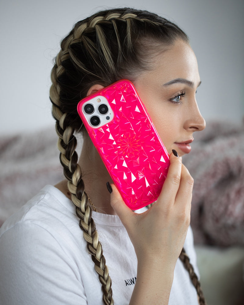 Neon Pink Kaleidoscope iPhone Case
