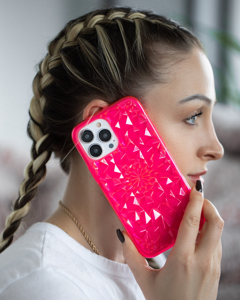 Neon Pink Kaleidoscope iPhone Case