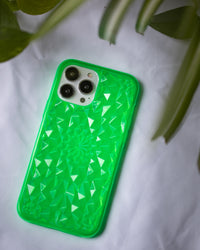 Neon Green Kaleidoscope iPhone Case