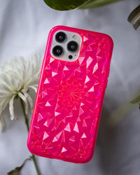 Neon Pink Kaleidoscope iPhone Case