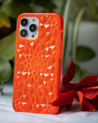 Neon Orange Kaleidoscope iPhone Case