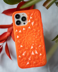 Neon Orange Kaleidoscope iPhone Case