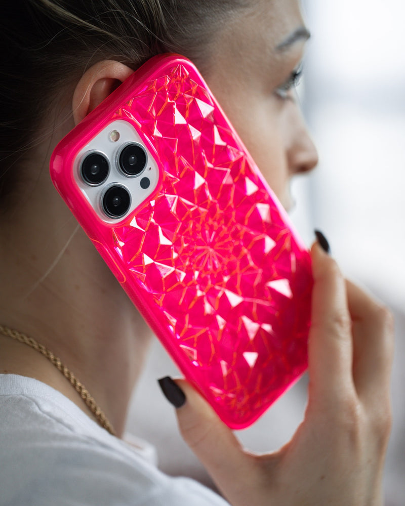 Neon Pink Kaleidoscope iPhone Case