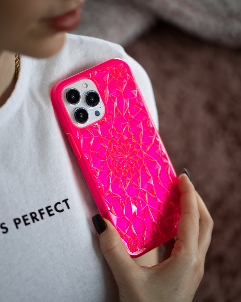 Neon Pink Kaleidoscope iPhone Case