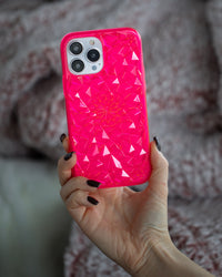 Neon Pink Kaleidoscope iPhone Case