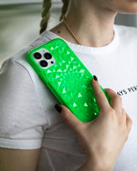 Neon Green Kaleidoscope iPhone Case