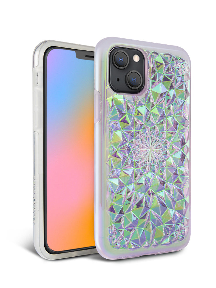 Clear Cosmic Holographic Kaleidoscope iPhone Case
