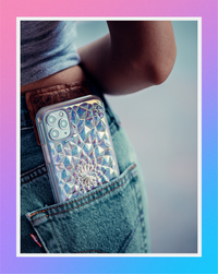 Clear Cosmic Holographic Kaleidoscope iPhone Case