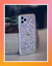 Clear Cosmic Holographic Kaleidoscope iPhone Case