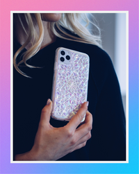 Clear Cosmic Holographic Kaleidoscope iPhone Case