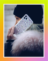 Clear Cosmic Holographic Kaleidoscope iPhone Case