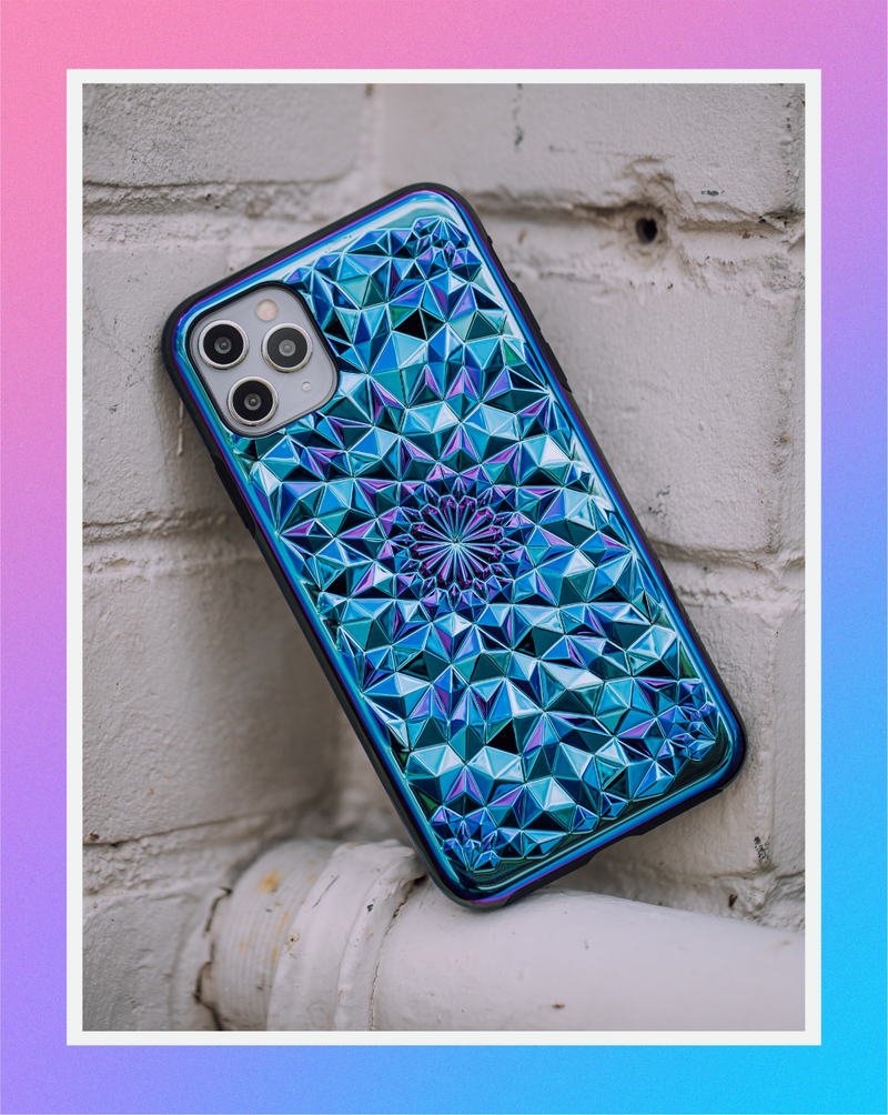 Cosmic Holographic Kaleidoscope iPhone Case