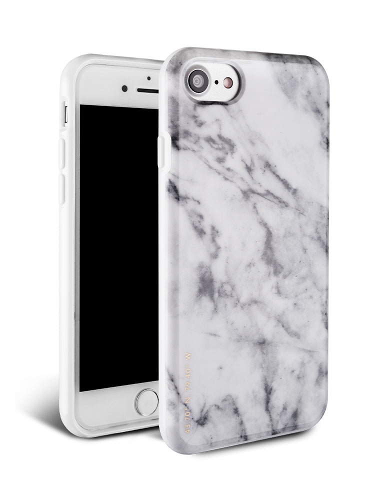 White Polished Marble iPhone Case