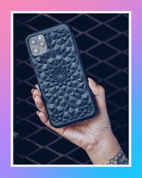 Matte Black Kaleidoscope iPhone Case