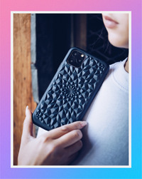 Matte Black Kaleidoscope iPhone Case